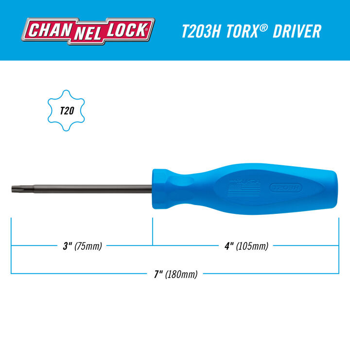 Channellock T20 x 3 Inch TORX Screwdriver, large image number 4