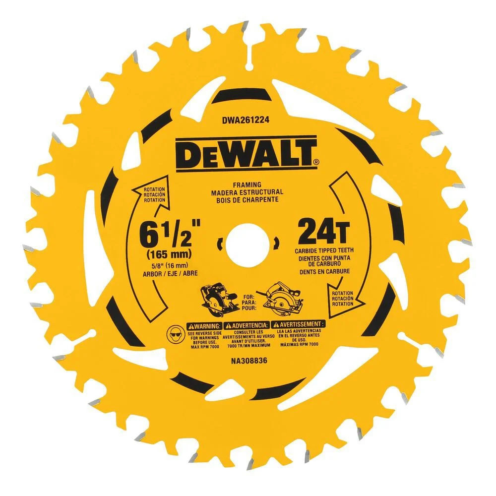 DEWALT 6-1/2 Inch 24T Circular Saw Blade, large image number 1