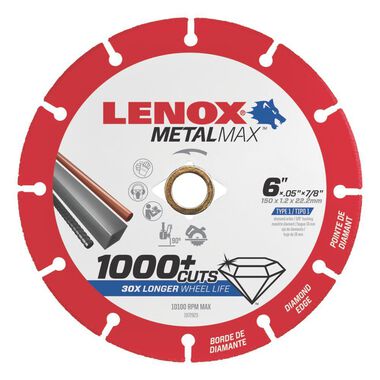 Lenox MetalMax Diamond Grit 6-in Cutting Wheel, large image number 0