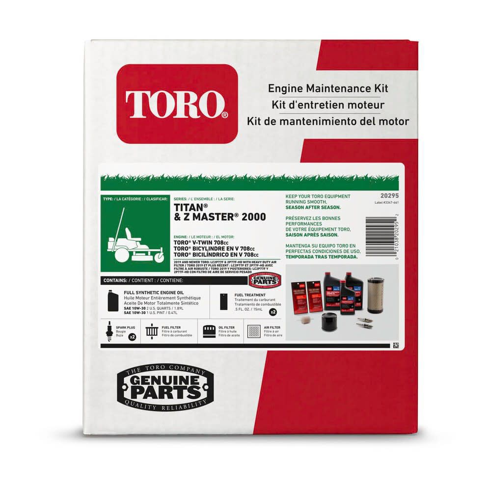 Toro V-Twin Engine Maintenance Kit for Twin Cylinder Toro Engines, large image number 2