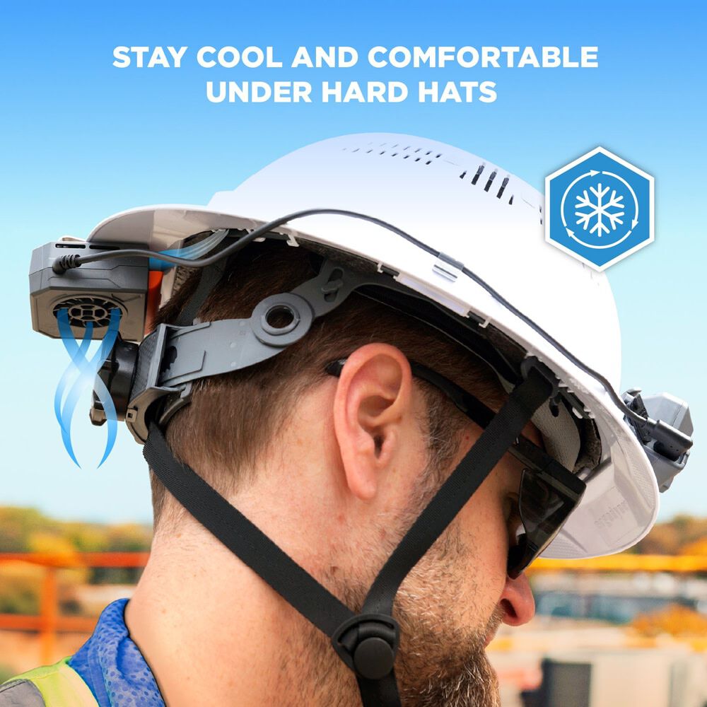 Ergodyne Skullerz 8884 Hard Hat Mounted Fan Kit, Gray, large image number 3