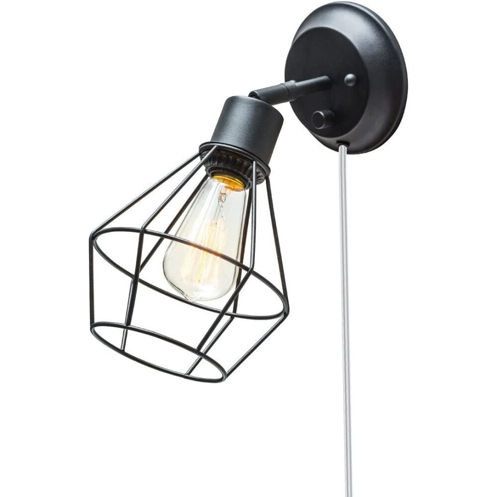 Globe Electric Verdum Vintage Wall Sconce Black 60W 1 Light – 3000178