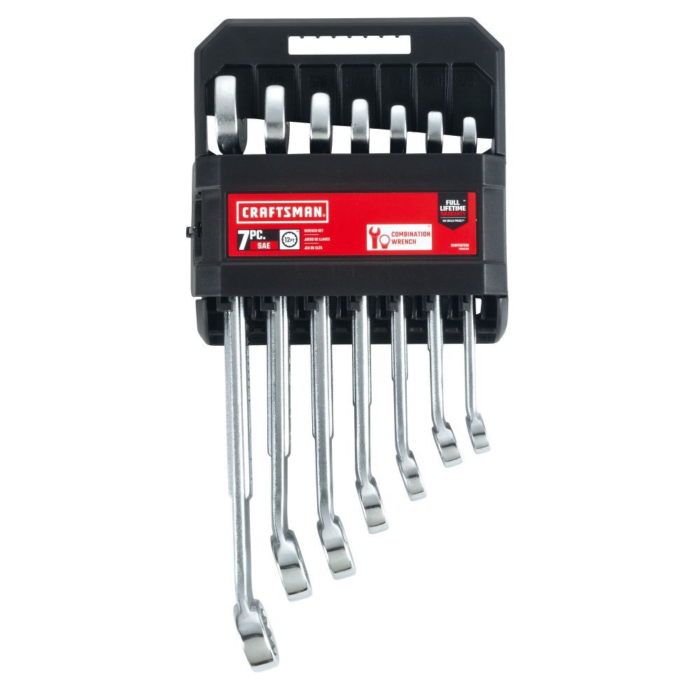 CRAFTSMAN SAE Raised-Panel Combination Wrench Set, 7 Piece, large image number 5
