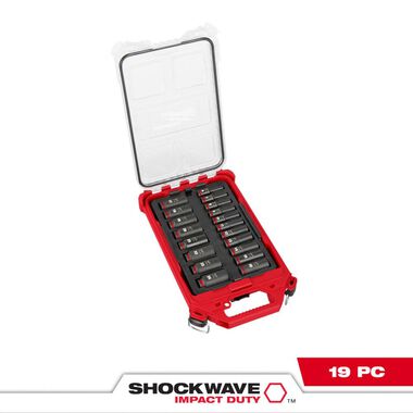 Milwaukee SHOCKWAVE Impact Duty Socket 3/8 Dr 19pc MM PACKOUT Set, large image number 1