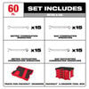 Milwaukee Metric and SAE Combination Wrench Set with PACKOUT 4 Drawer Tool Box, 60 Pieces, small image number 2