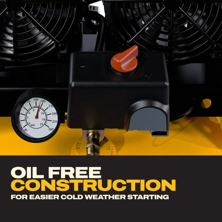 DEWALT 60-Gallon Quiet 4 HP 175 PSI Oil-Free Direct Drive Stationary Air Compressor, large image number 9