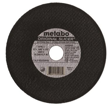Metabo 4-1/2In x 0.040In x 7/8In A60TX Slicer Wheel, large image number 0
