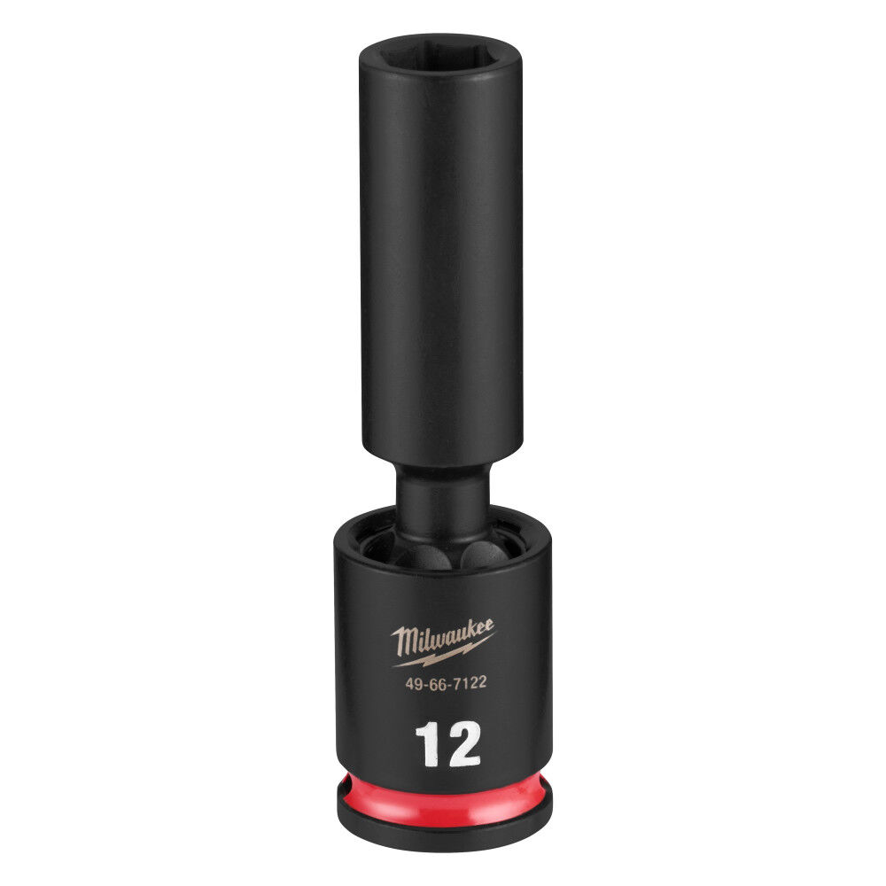 Milwaukee SHOCKWAVE Impact Duty 3/8 Inch Drive 12MM Deep Swivel Socket - 49-66-7122