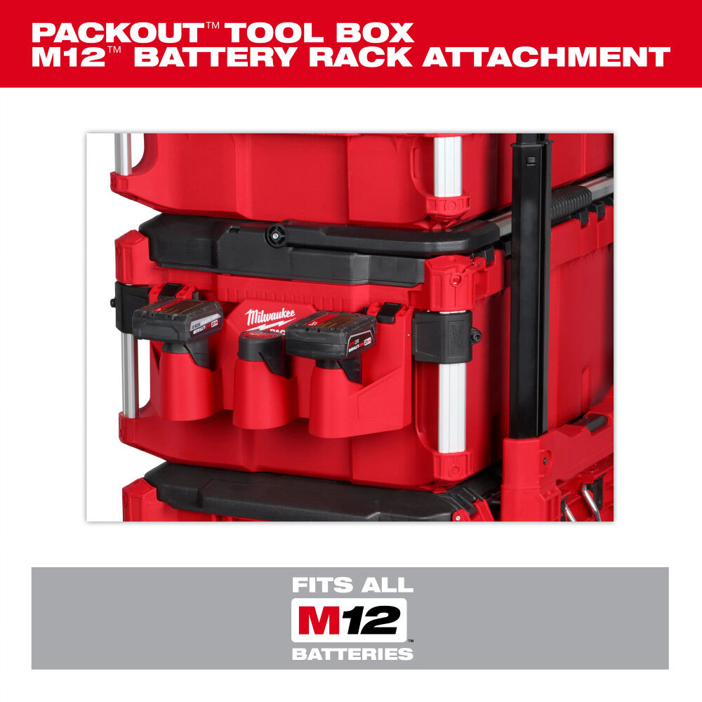 Milwaukee PACKOUT Tool Box M12 Battery Rack Attachment, large image number 10