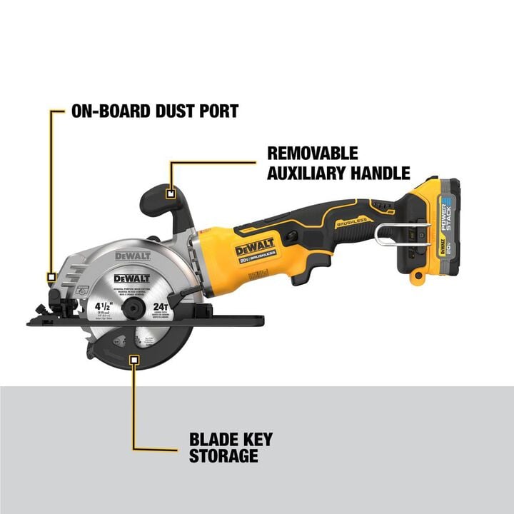 DEWALT ATOMIC 20V MAX 4 1/2in Circular Saw Kit, large image number 4