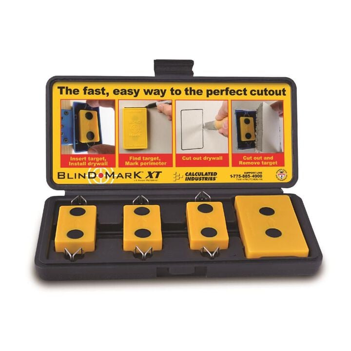Calculated Industries Blind Mark XT Magnetic Drywall Cutout Tool for Single and Multi-Gang Rectangular Electrical Boxes