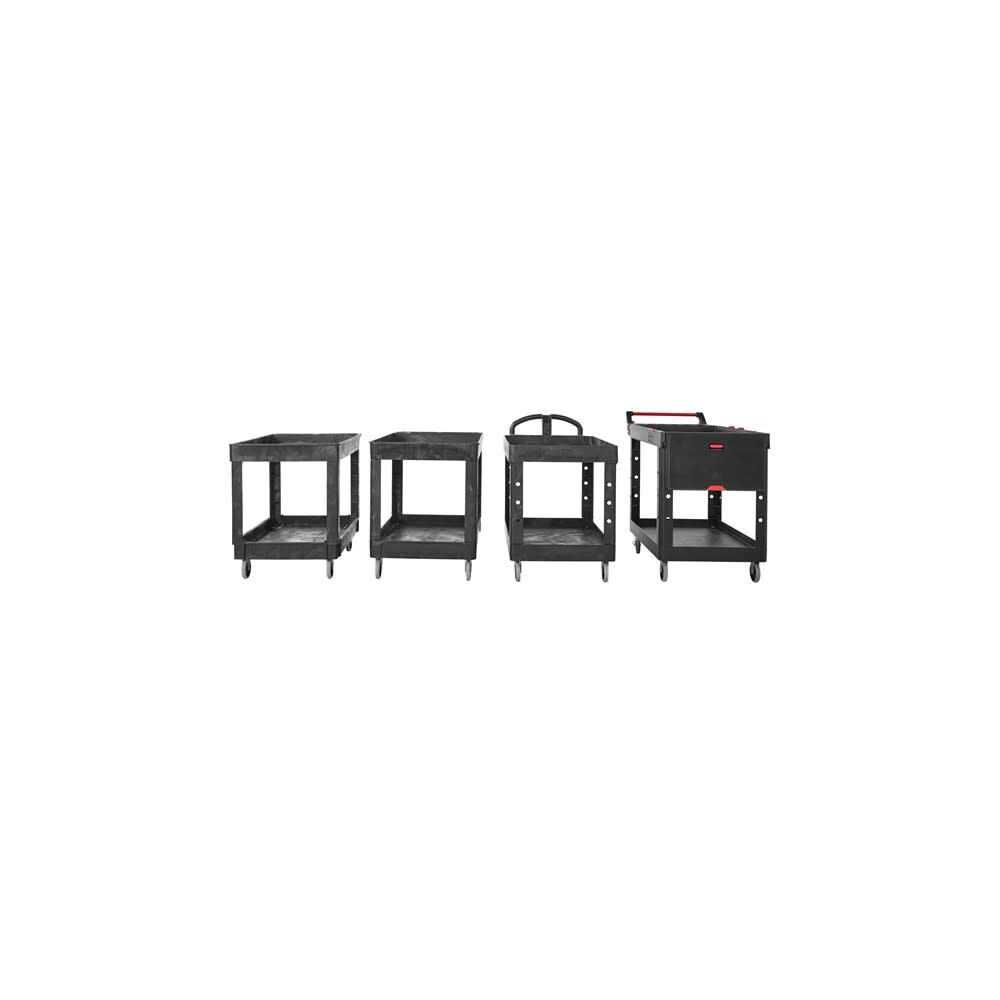 Rubbermaid 500 Lbs Medium Black Flat Handle Utility Cart with Lipped Shelf, large image number 6