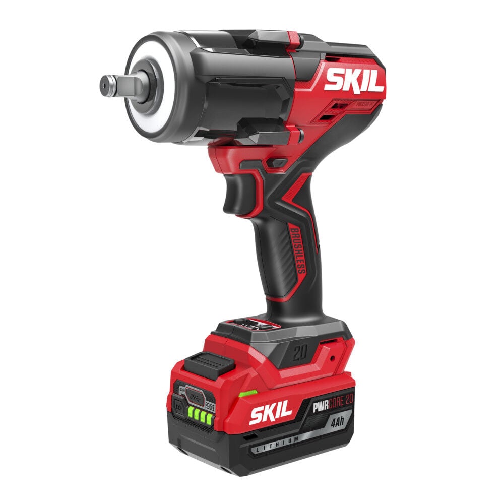 SKIL 20V Brushless 1/2 Inch Mid Torque Impact Wrench Kit, large image number 4