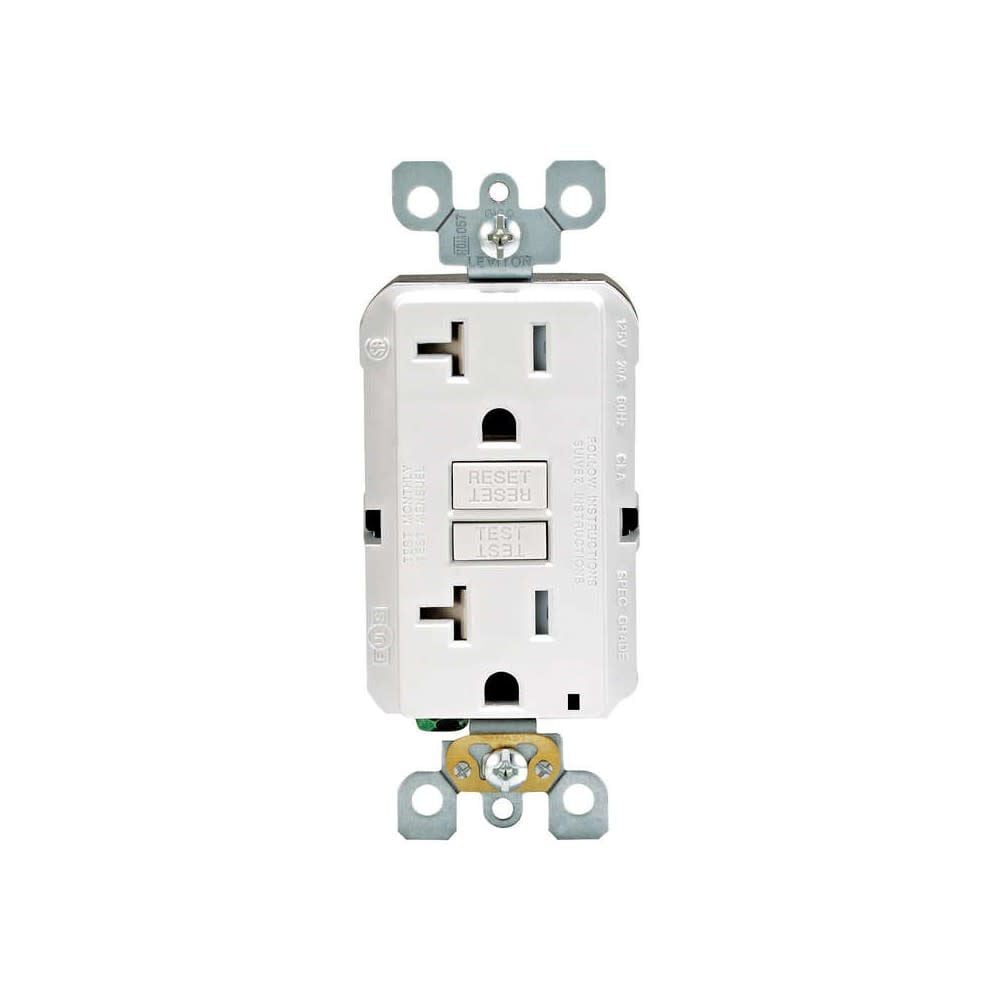 Leviton SmartlockPro GFCI Outlet 20A 125V Duplex White NEMA 5-20R, large image number 1
