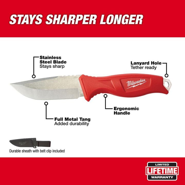 Milwaukee Tradesman Fixed Blade Knife, large image number 1