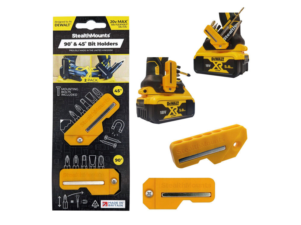Stealthmounts 4590 Bit Holder for Dewalt XR & Flexvolt Tools 2pk Yellow, large image number 2