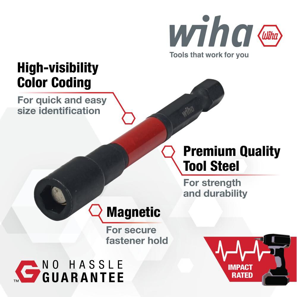 Wiha 1/4 Inch Hex Impact Nutsetter, 2 Pieces, large image number 2