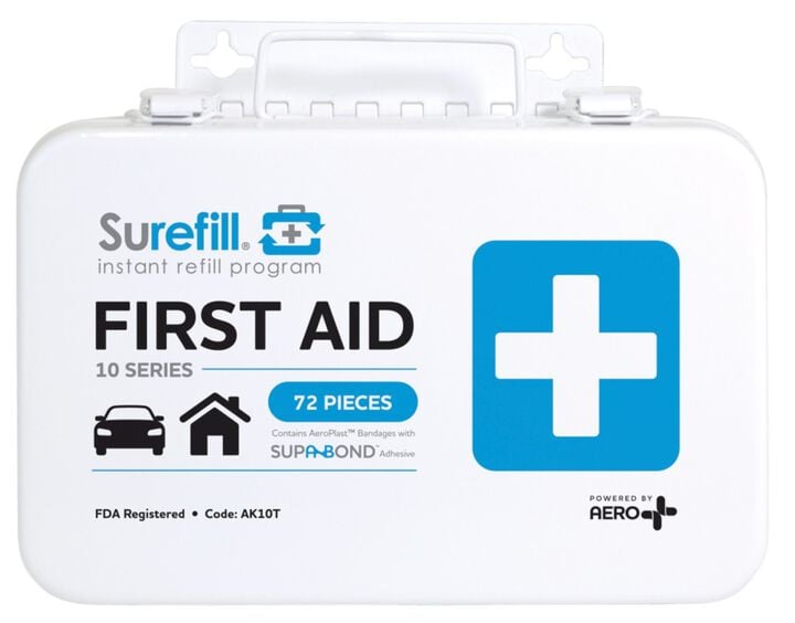 Aero Healthcare SUREFILL 10 ANSI 2021 A+ First Aid Kit with Metal Case