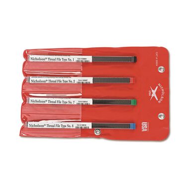 Crescent Nicholson 4-Piece Thread Restoring File Set with Pouch