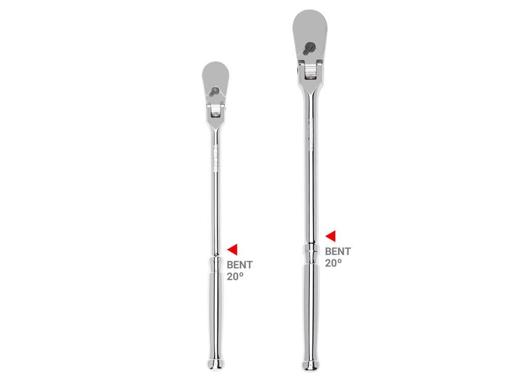 Tekton 3/8, 1/2 Inch Flex Head Bent Handle Non-QR Long Ratchet Set, 2 Pieces, large image number 2