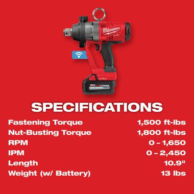 Milwaukee M18 FUEL 1inch High Torque Impact Wrench with ONE-KEY Kit, large image number 8
