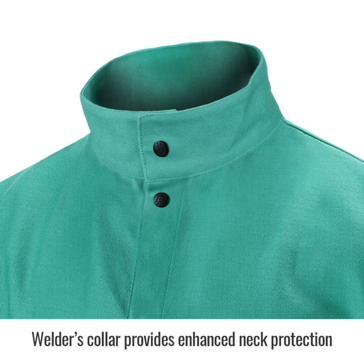 Black Stallion Welding Jacket 9oz Green FR Cotton 3X, large image number 1