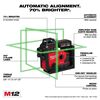 Milwaukee M12 Green 360 3-Plane Laser with Automatic Alignment & Receiver, small image number 3