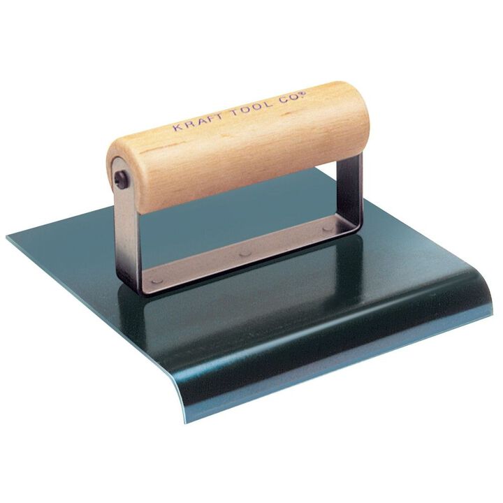 Kraft Tool Co 6 x 5 1/2 Inch Blue Steel Edger with Wood Handle, large image number 1