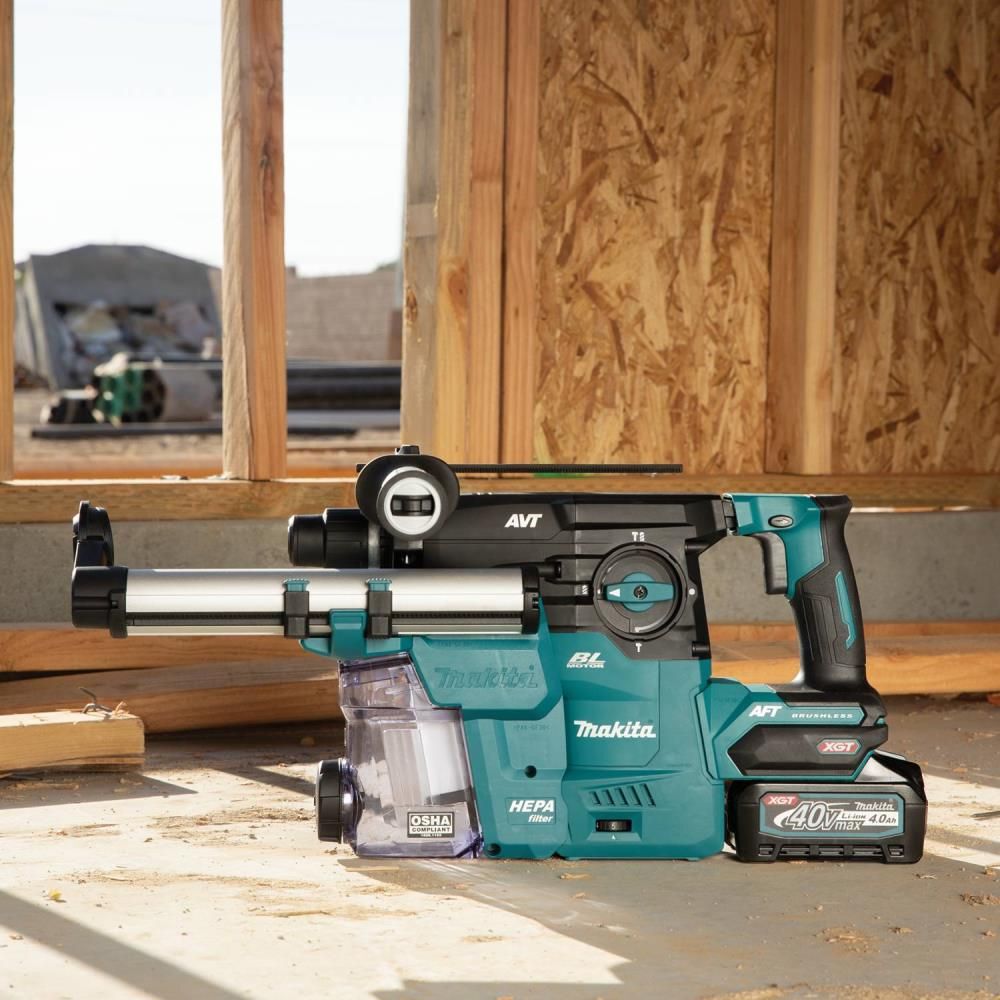 Makita 40V max XGT 1-3/16in AVT Rotary Hammer Kit with Dust Extractor, large image number 5