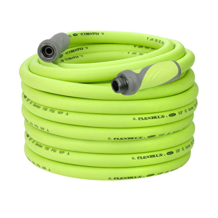 Flexzilla SwivelGrip Garden Hose, 5/8 Inch x 100 Feet, 3/4 Inch - 11 1/2 GHT Fittings, ZillaGreen