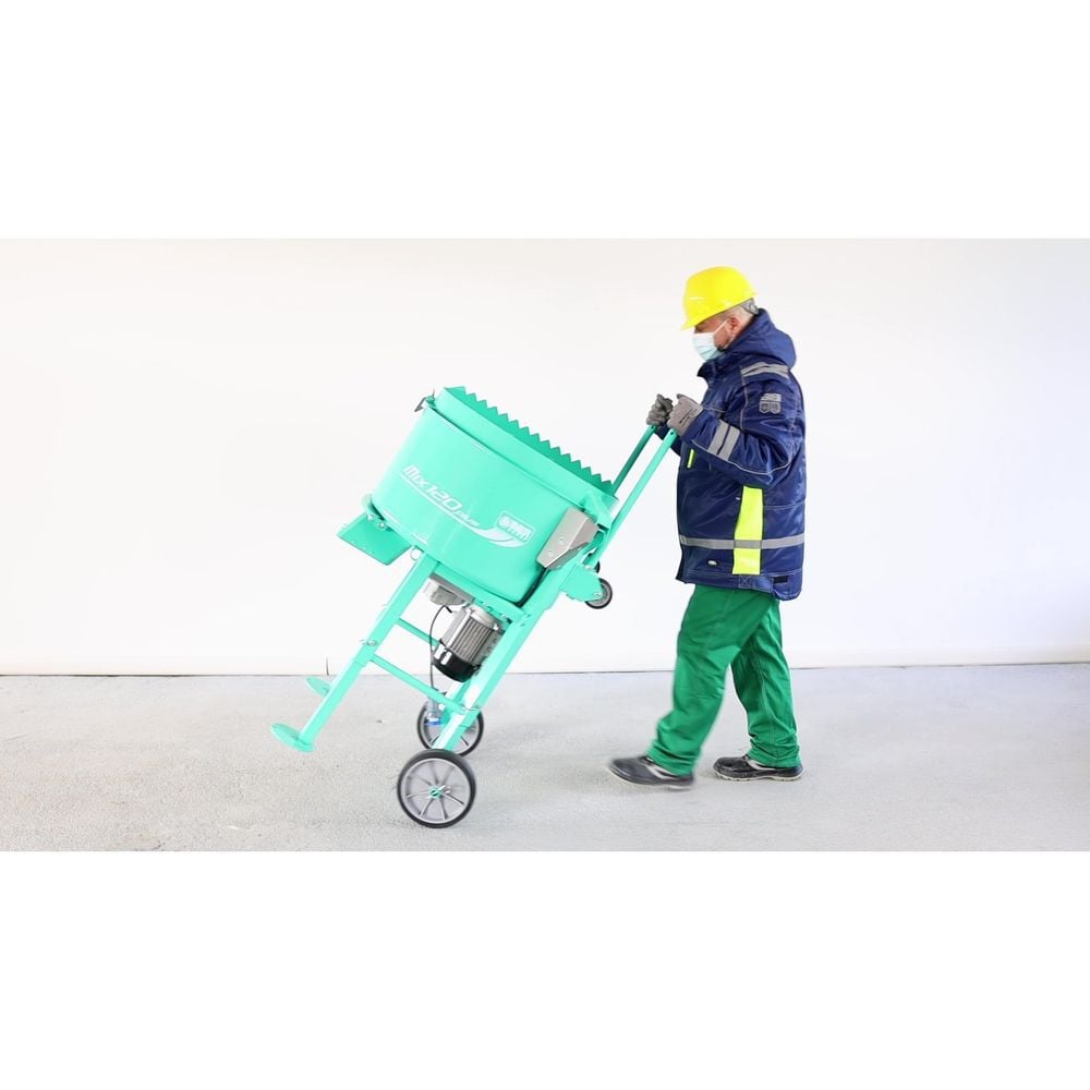 IMER 110V 4 Cu-Ft Mix 120 Plus Portable Vertical Shaft Paddle Mixer with Open Grate, large image number 8
