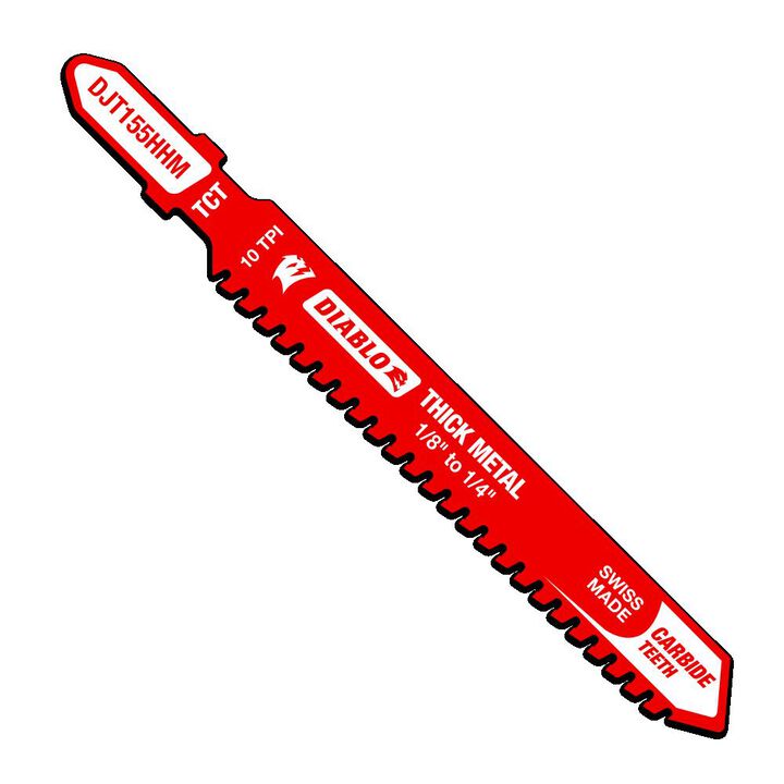 Diablo Tools 3-3/5 Inch 10 TPI Carbide T-Shank Jig Saw Blade for Thick Metal
