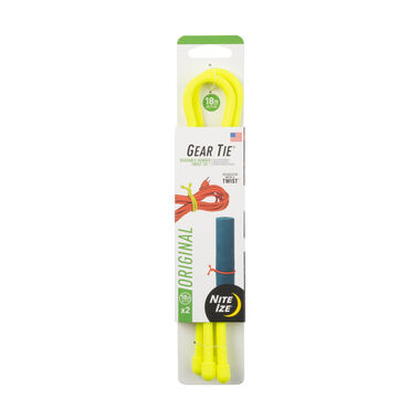 Nite Ize Gear Tie Reusable Rubber Twist Tie 18in 2 Pk Neon Yellow