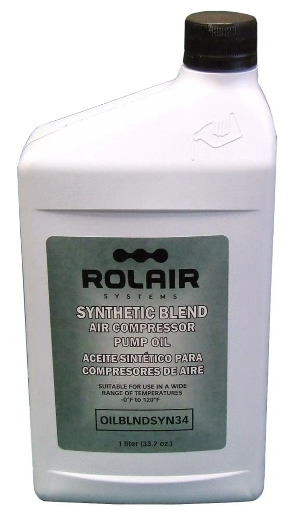 Rolair 34 oz (Bottle) All-Weather Synthetic-Blend Air Compressor Oil - OILBLNDSYN34