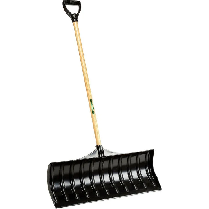 Union Tool Snow Pusher 30in Blade Poly D Grip Wood Handle