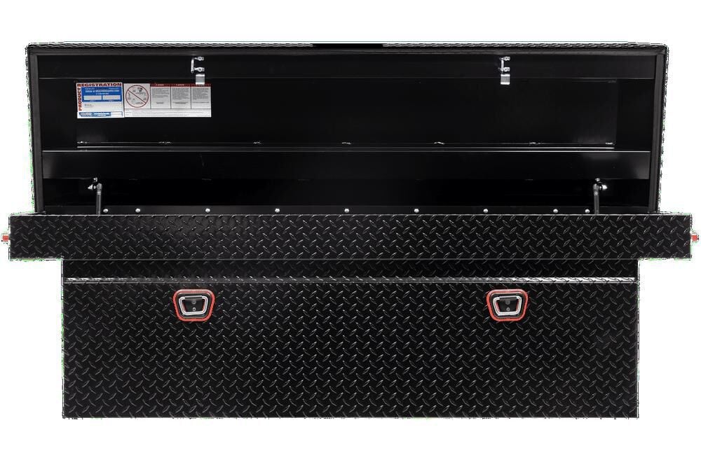 Weather Guard Saddle Truck Tool Box Aluminum Full Deep Gloss Black, large image number 2