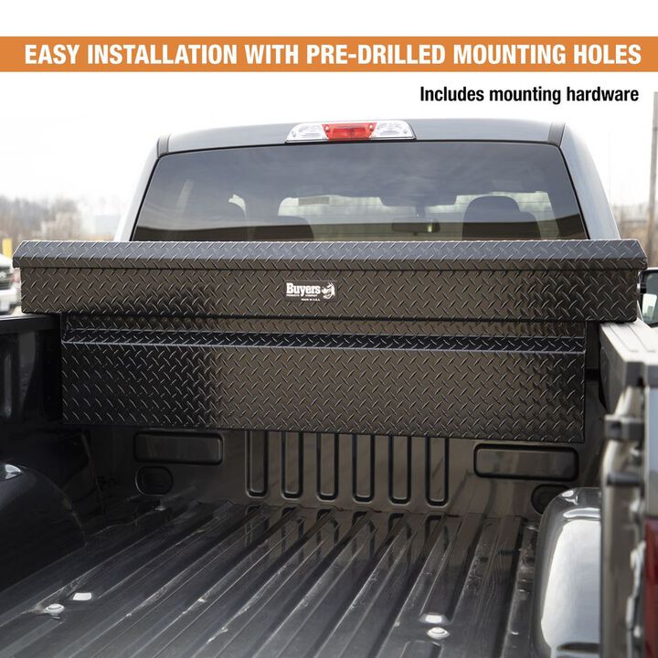 Buyers Products Company 18 Inch x 20 Inch x 71 Inch Diamond Tread Aluminum Crossover Truck Box, Gloss Black, large image number 9