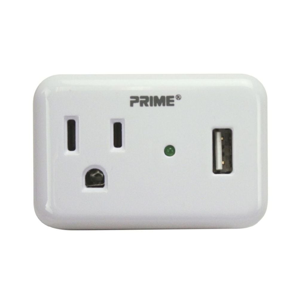 Prime 3 Prong 1 Outlet with 1 Port USB Charger – PBUSB241S