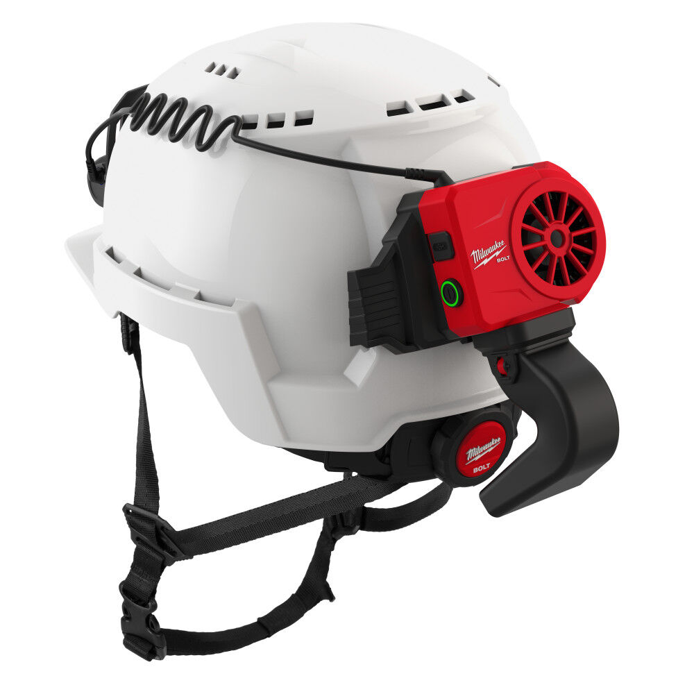 Milwaukee BOLT Blue Front Brim Helmet Class E & USB Cooling Fan Bundle, large image number 2