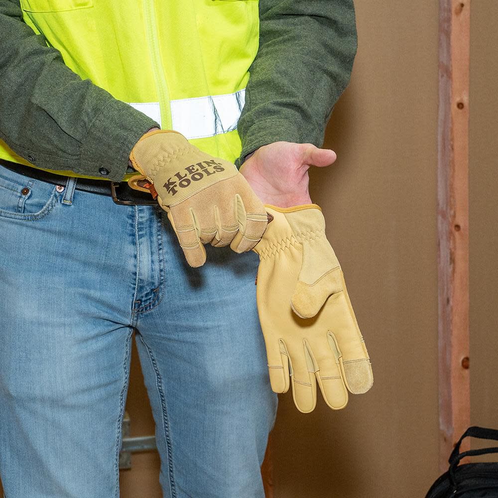 Klein Tools Leather All Purpose Gloves, Medium, large image number 5