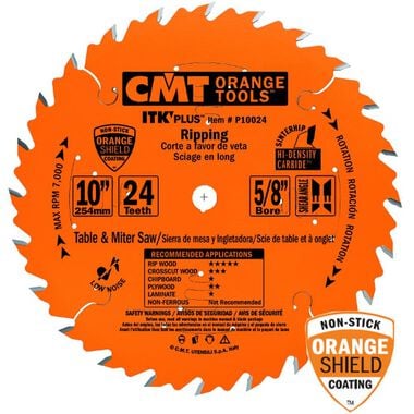 CMT ITK Plus 10 In. 24 Tooth Blade, large image number 0