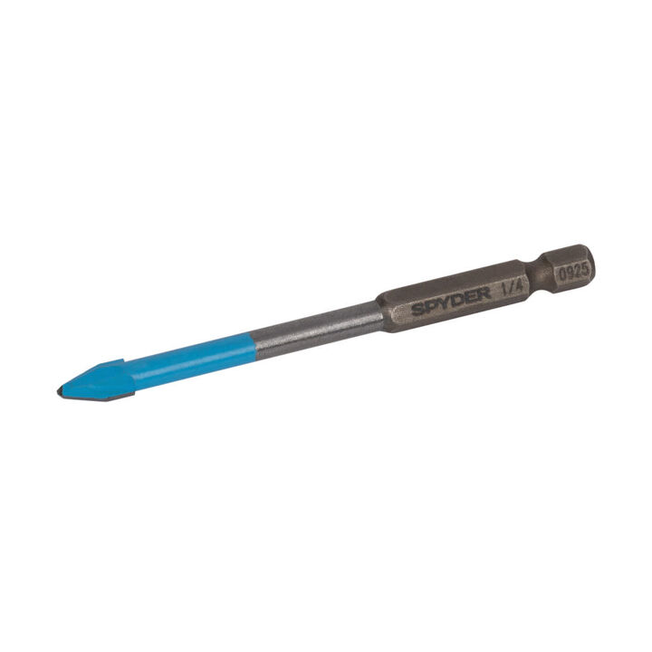 Spyder 1/4 Inch x 3.5 Inch Tile & Glass Drill Bit, Carbide-Tipped
