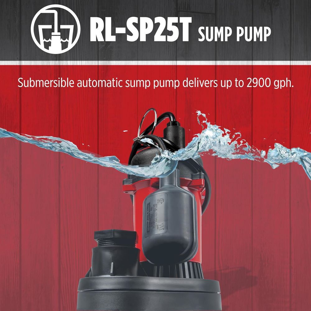 Red Lion 1/4HP 3088 GPH Sump Pump with Tethered Switch, large image number 6