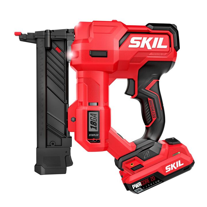 SKIL PWR CORE 20 Brushless 20V 18 Gauge 1/4 Inch Narrow Crown Stapler Kit, large image number 3
