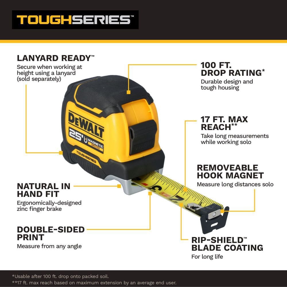 DEWALT TOUGHSERIES 25 Ft Tape Measure, large image number 3