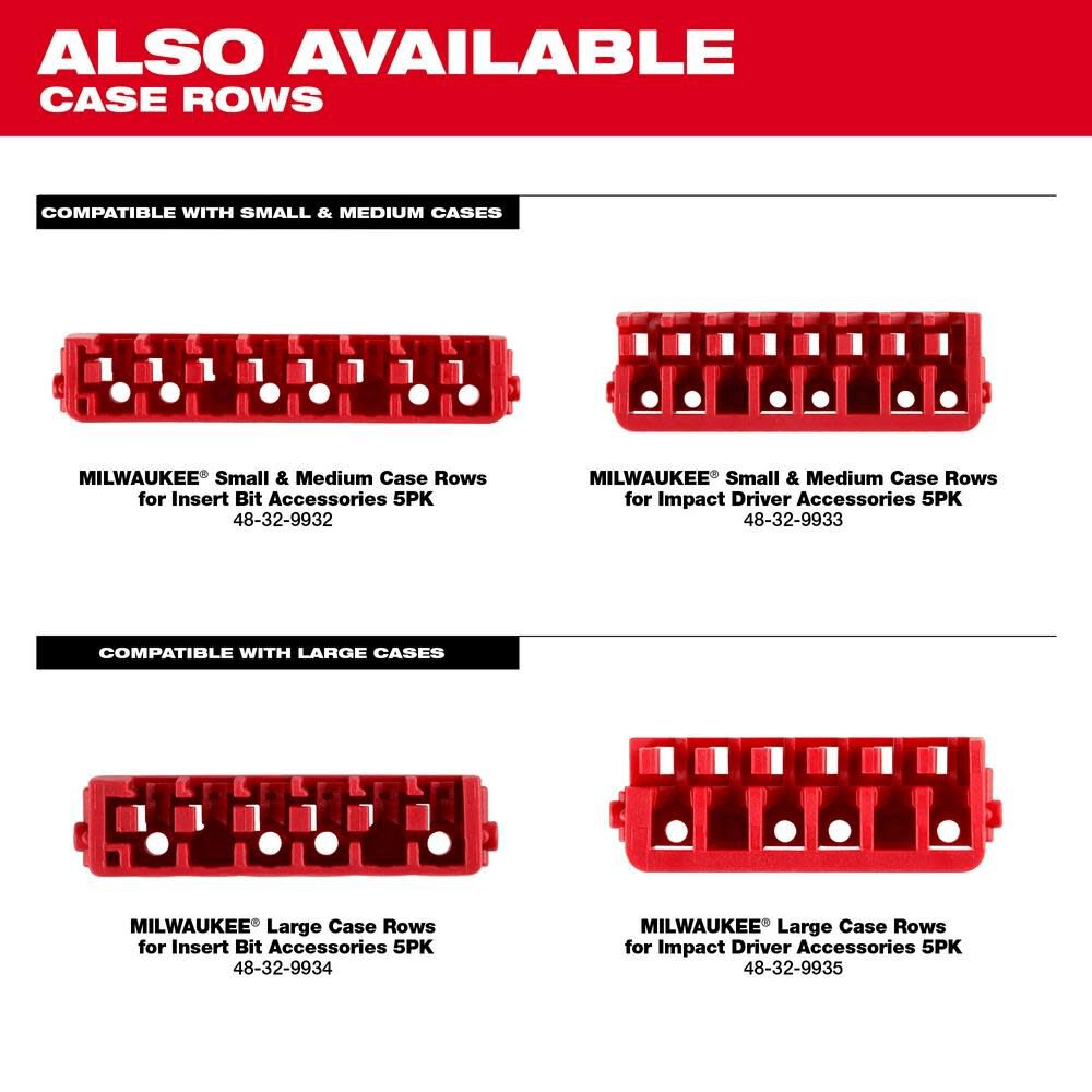 Milwaukee Large Case Rows for Insert Bit Accessories 5pk, large image number 5