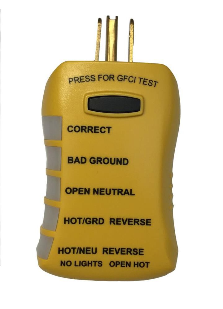 Gardner Bender Sperry Instruments HGT6520 Stop Shock II GFCI Outlet Circuit Analyzer Tester Detects Low Resistance Single LED Indication of Wiring Error 1/Ea, large image number 1