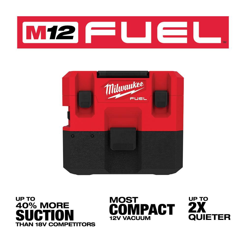 Milwaukee M12 FUEL 1.6 Gallon Wet/Dry Vacuum Reconditioned (Bare Tool), large image number 4