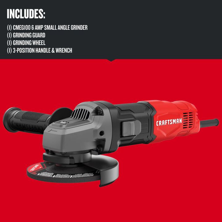 CRAFTSMAN 6 Amp 4-1/2 Inch Electric Small Angle Grinder, large image number 2