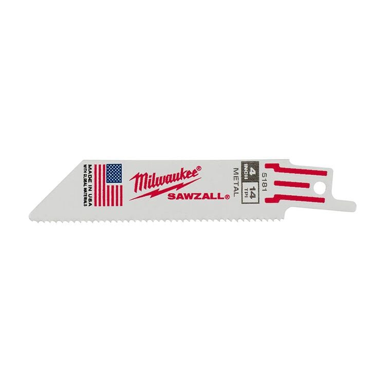 Milwaukee 4 in. 14 TPI Thin Kerf SAWZALL Blades 5PK, large image number 0